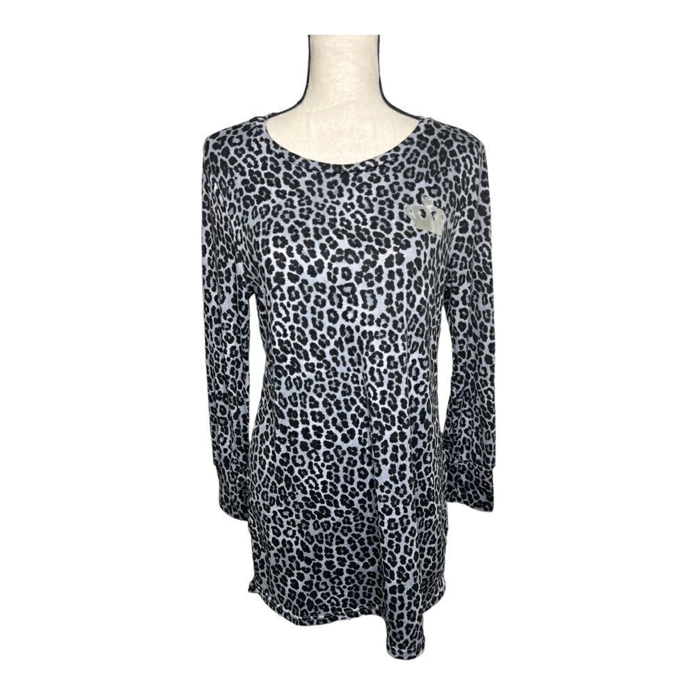 JUICY By Juicy Couture Black And Grey Leopard Print Pajamas Size Large NWT - Picture 1 of 4